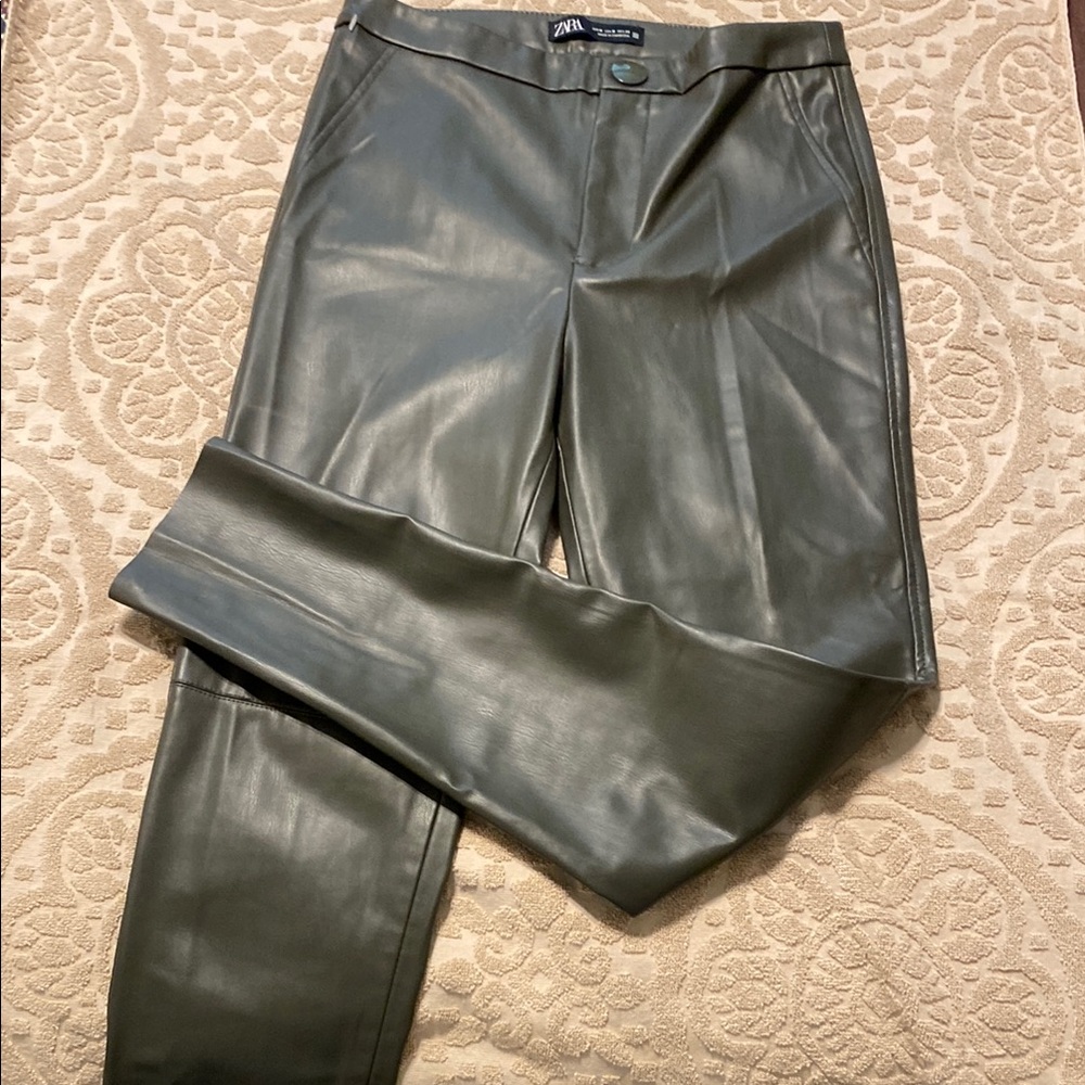 Zara Faux Leather Gray Pants